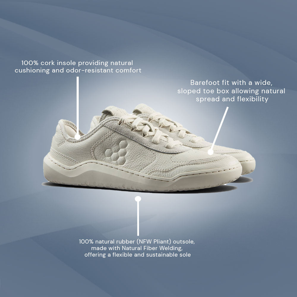 Vivobarefoot Gobi Sneaker Leather (Womens) - Limestone