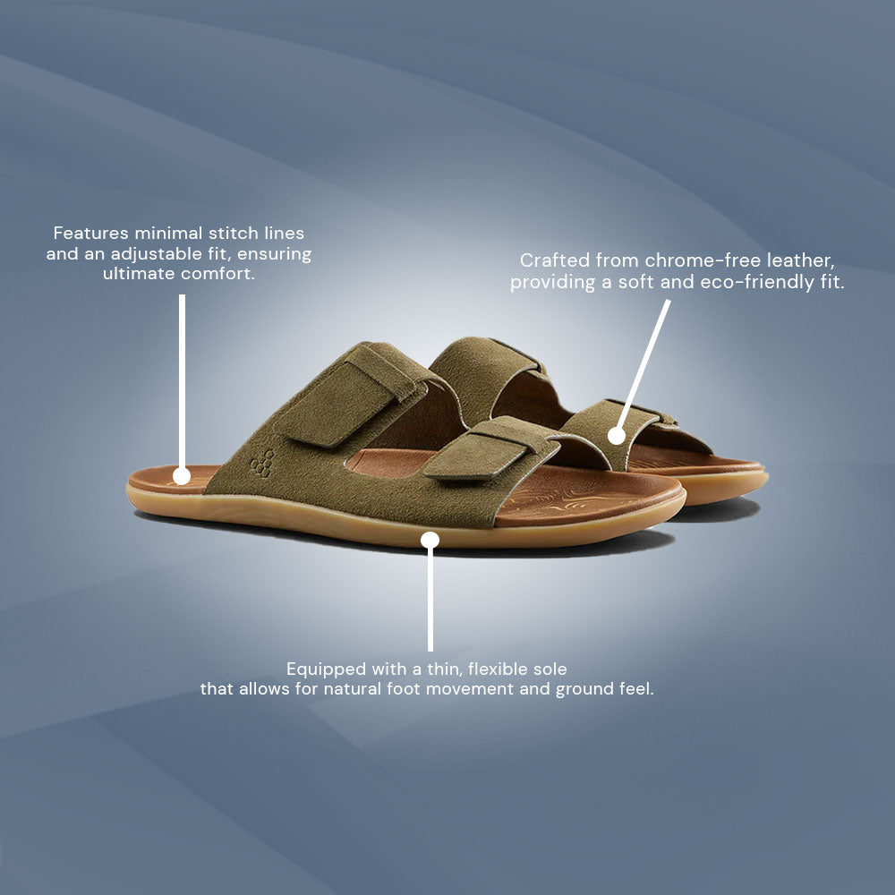 Vivobarefoot Sensus Yin Slide (Womens) - Dark Olive