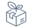 1 ORDER = 1 TREE PLANTED Icon of package with a sprout growing out the top.