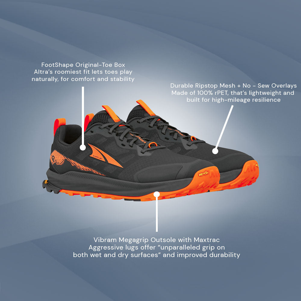 Altra - Lone Peak 9+ Black/Orange - Mens