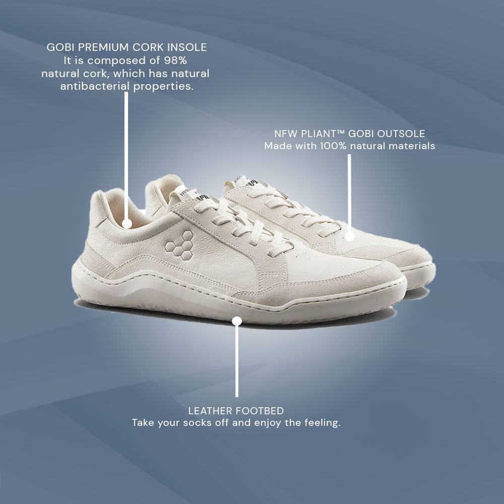 Vivobarefoot Gobi II Sneaker Premium Leather (Mens) - Vaporous Grey