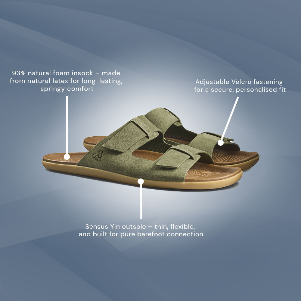 Vivobarefoot - Sensus Yin Slide (Mens) - Dark Olive