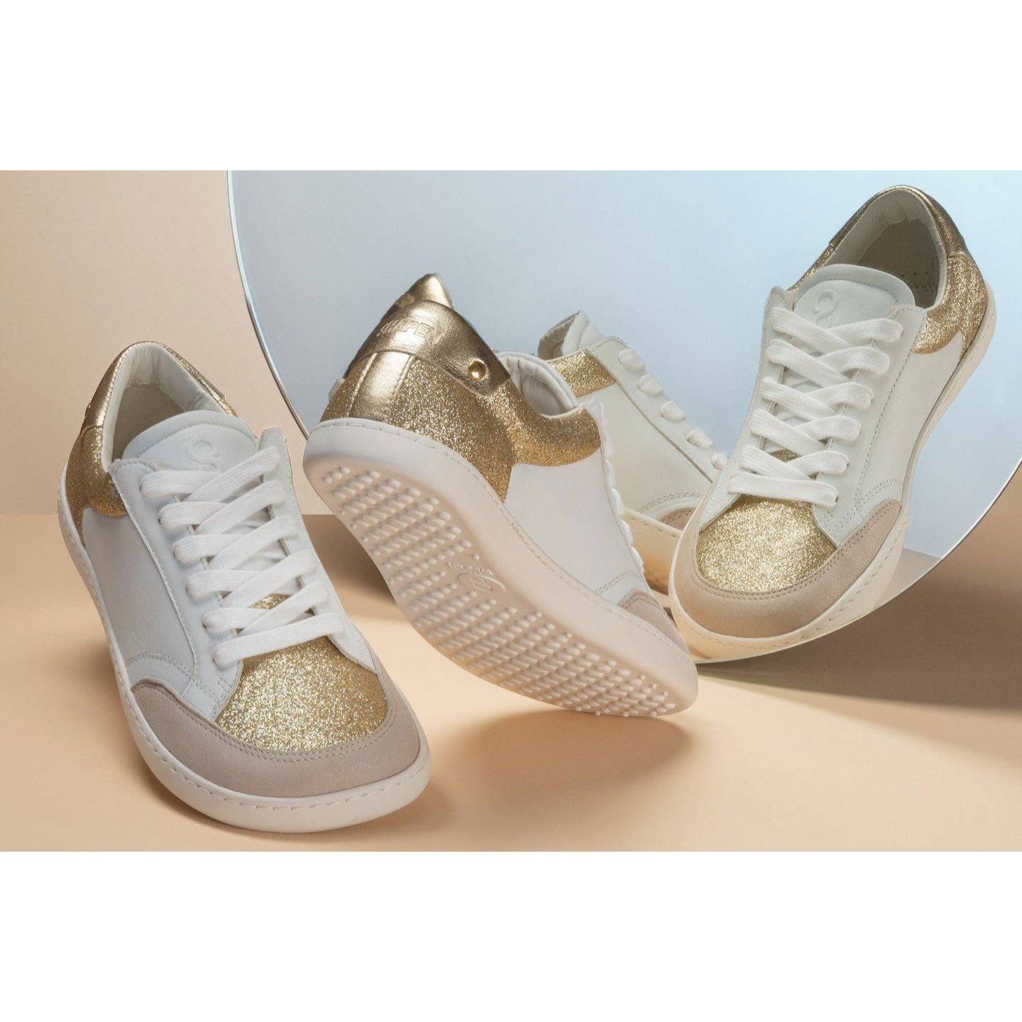 Shapen - CHARM Leather Barefoot Shoes - Light Gold (Womens)