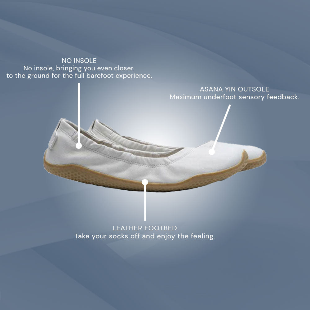 Vivobarefoot Primus Asana Yin Ballerina Leather (Womens) - Limestone