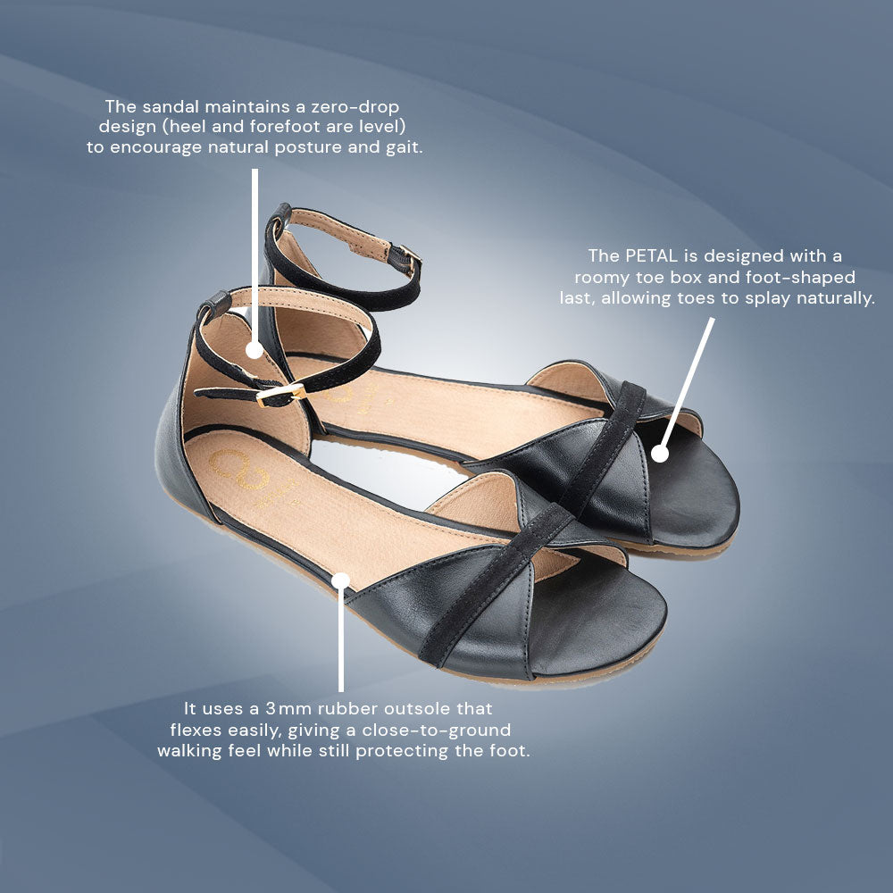 Shapen - Petal - Black Leather (Womens)