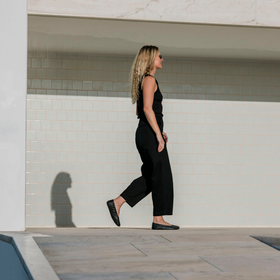 Vivobarefoot Primus Asana Yin Ballerina Leather (Womens) - Obsidian