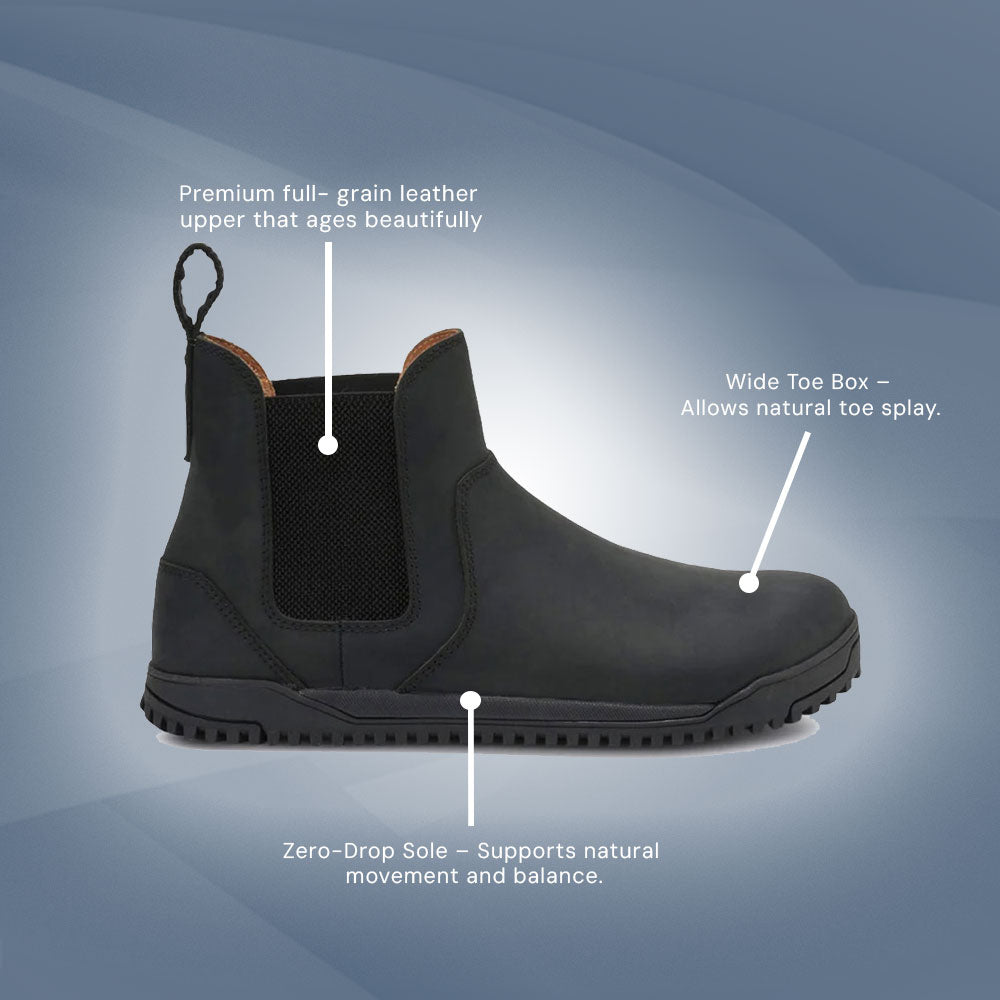 XeroShoes - Ridgeway Leather Chelsea Boot - Mens - Black