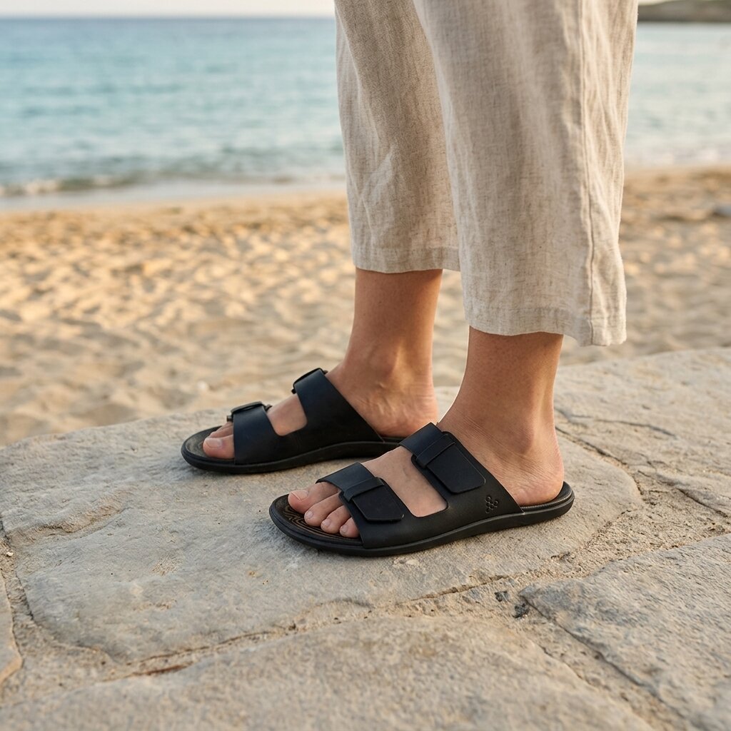 Vivobarefoot Sensus Yin Slide (Womens) - Obsidian