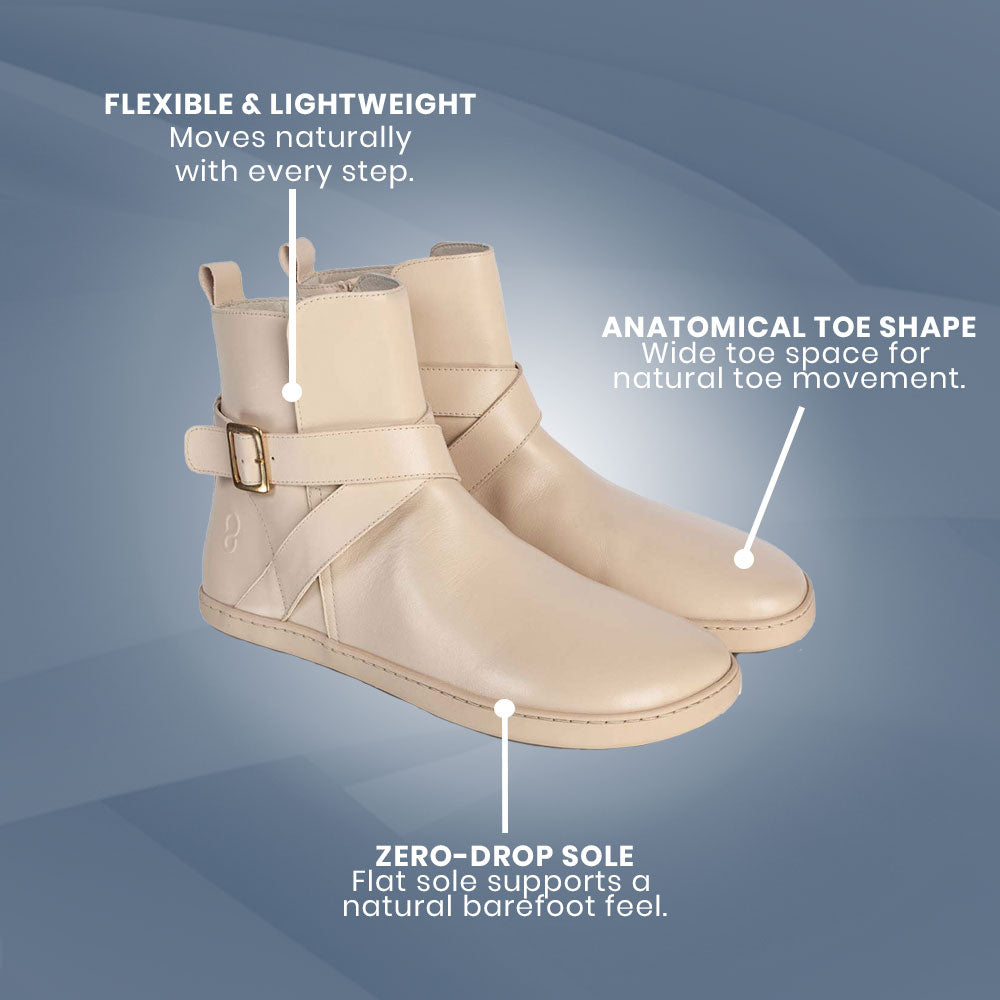 Shapen - DIVINE Barefoot Ankle Boots - Vanilla (Womens)