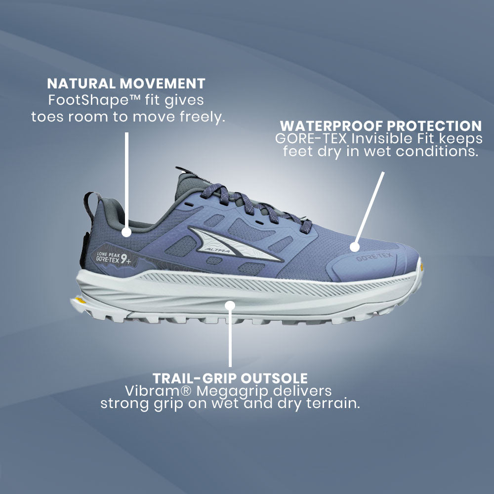 Altra - Lone Peak 9+ GTX Waterproof - Flintstone/Iceflow - Womens