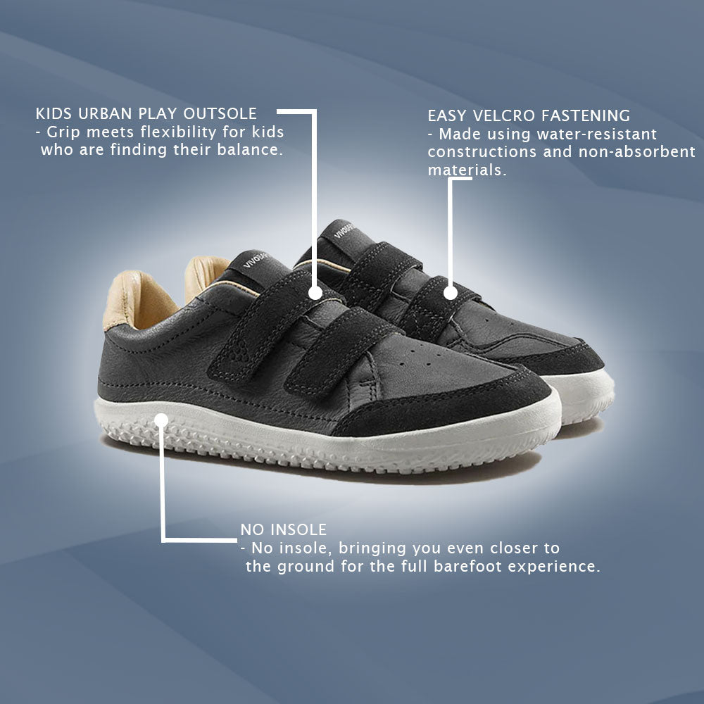 Vivobarefoot - Gobi Sneaker Kids - Obsidian