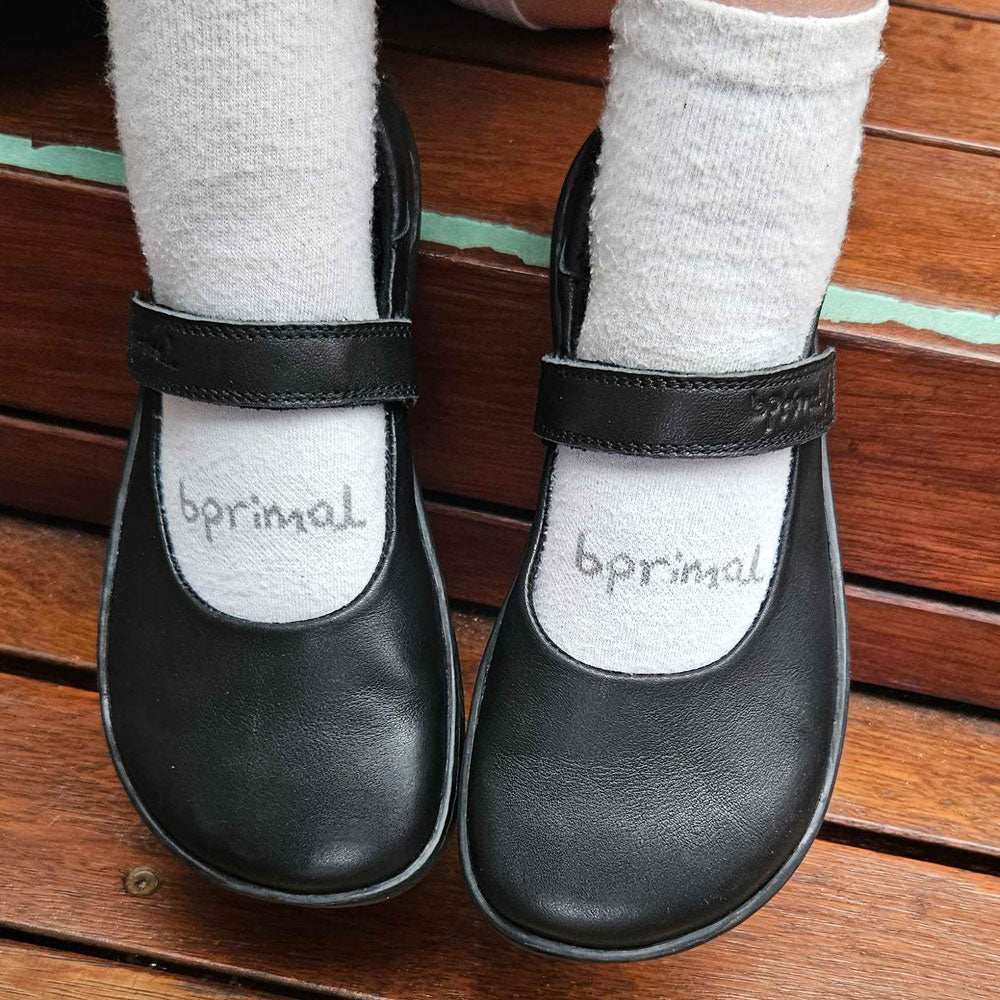 Bprimal Kids - MJ 2.0 - Black (Leather) School Shoes