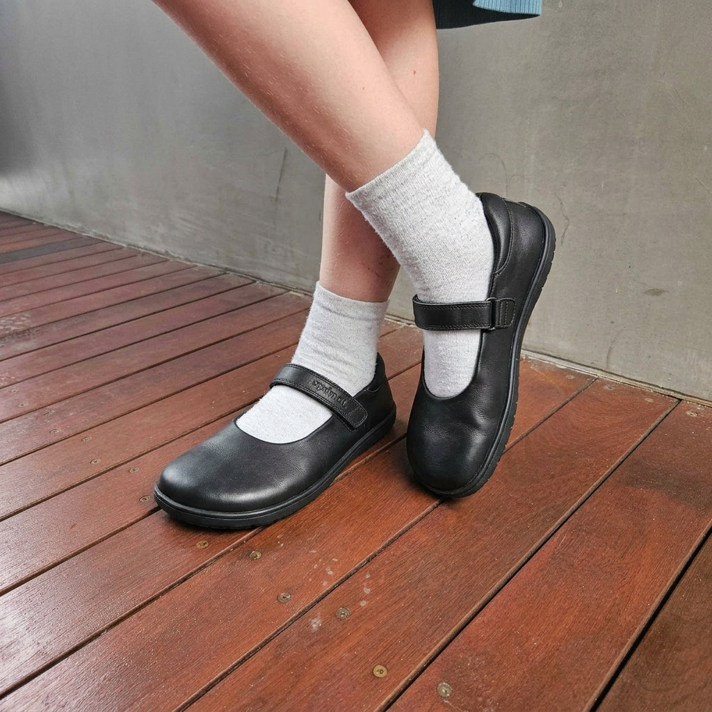 Bprimal Kids - MJ 2.0 - Black (Leather) School Shoes