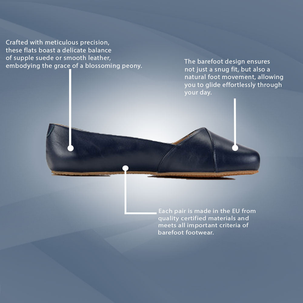 Shapen - PEONY Barefoot Ballerinas - Navy (Womens) (Wide)