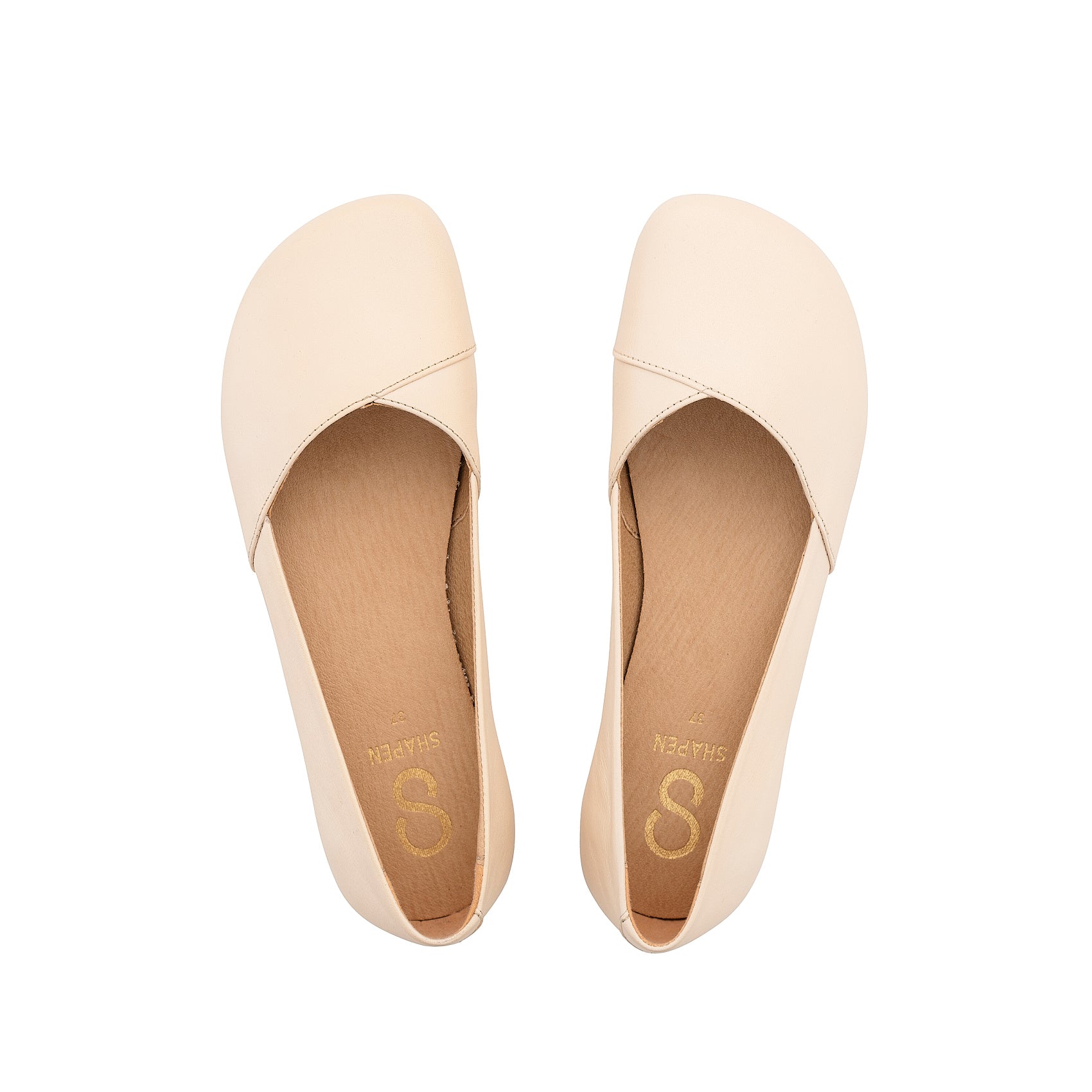 Shapen - PEONY Barefoot Ballerinas - Beige (Womens) (Wide)