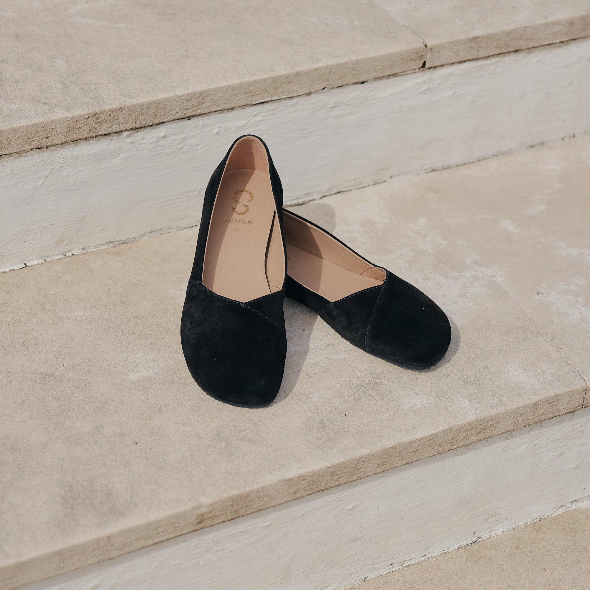 Shapen - PEONY WIDE Suede - Black (Womens)
