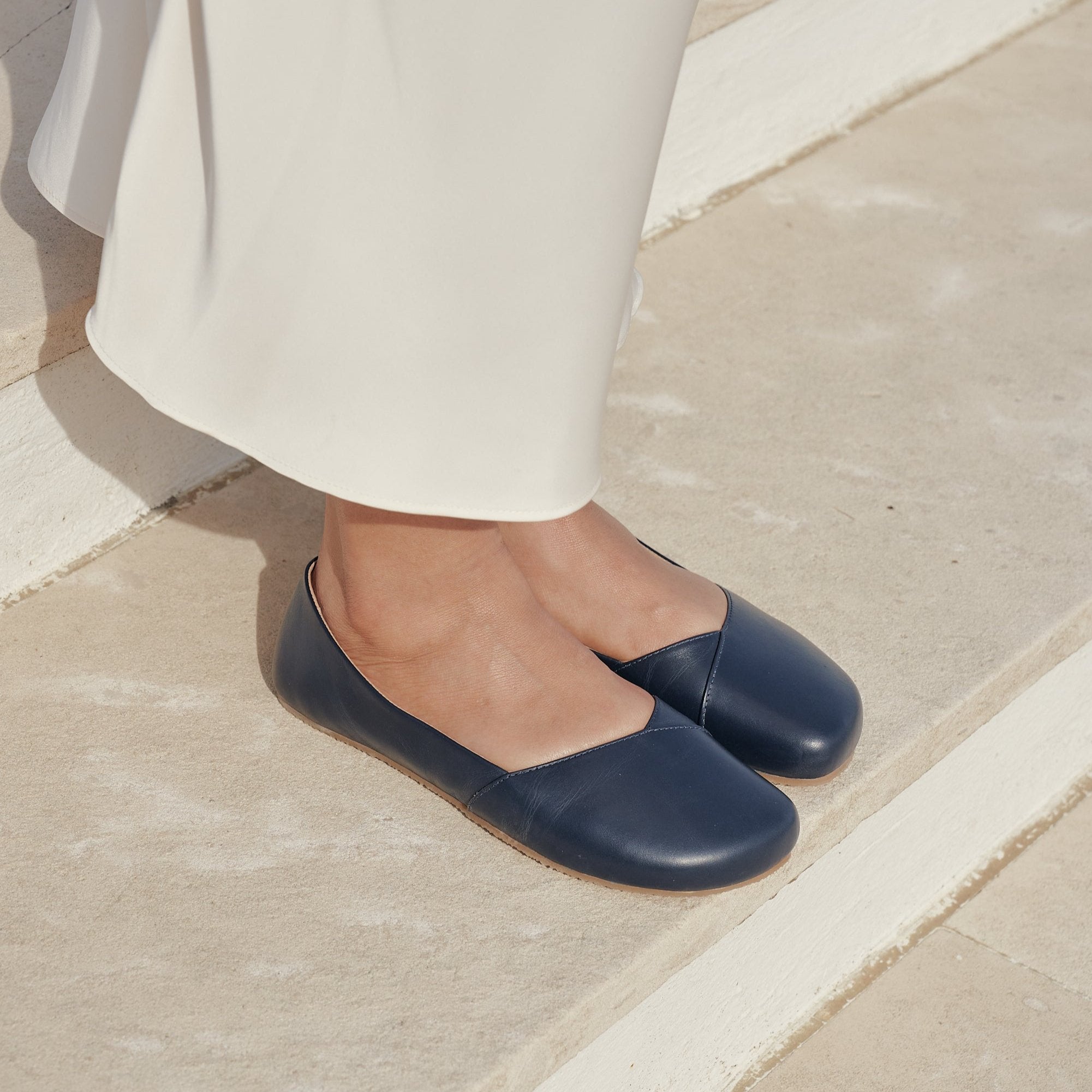 Shapen - PEONY Barefoot Ballerinas - Navy (Womens) (Wide)
