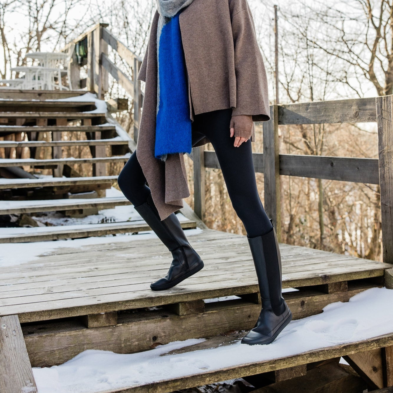 Shapen - HARPER barefoot knee-high boots - Black (Womens)