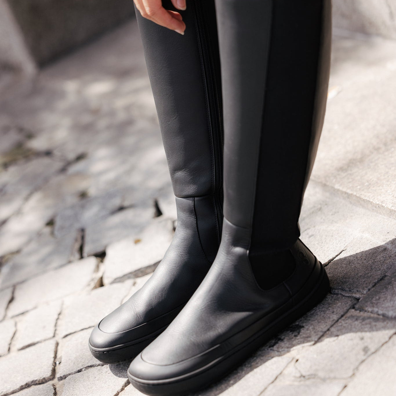 Shapen - HARPER barefoot knee-high boots - Black (Womens)