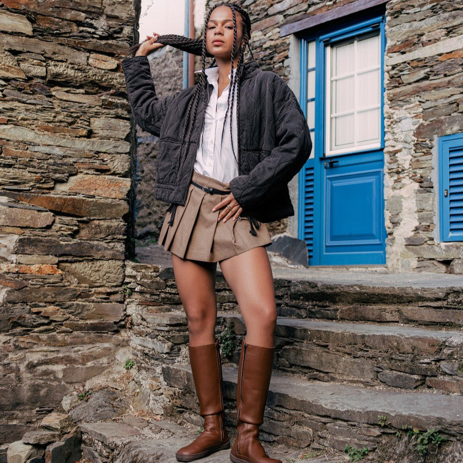 Shapen - HARPER barefoot knee-high boots - Brown (Womens)