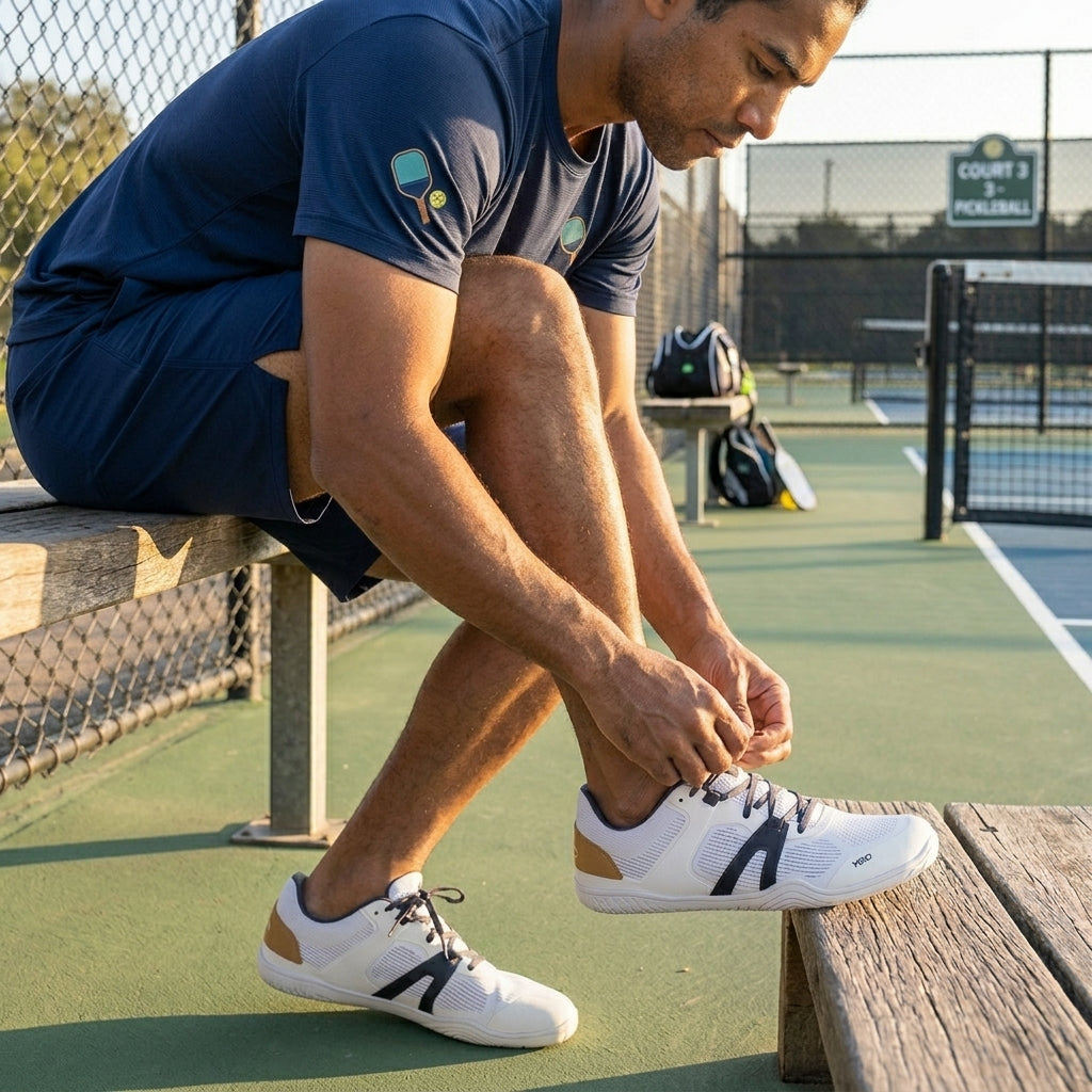 XeroShoes - 360 Rally - Barefoot Court Shoe - Mens - White/Asphalt