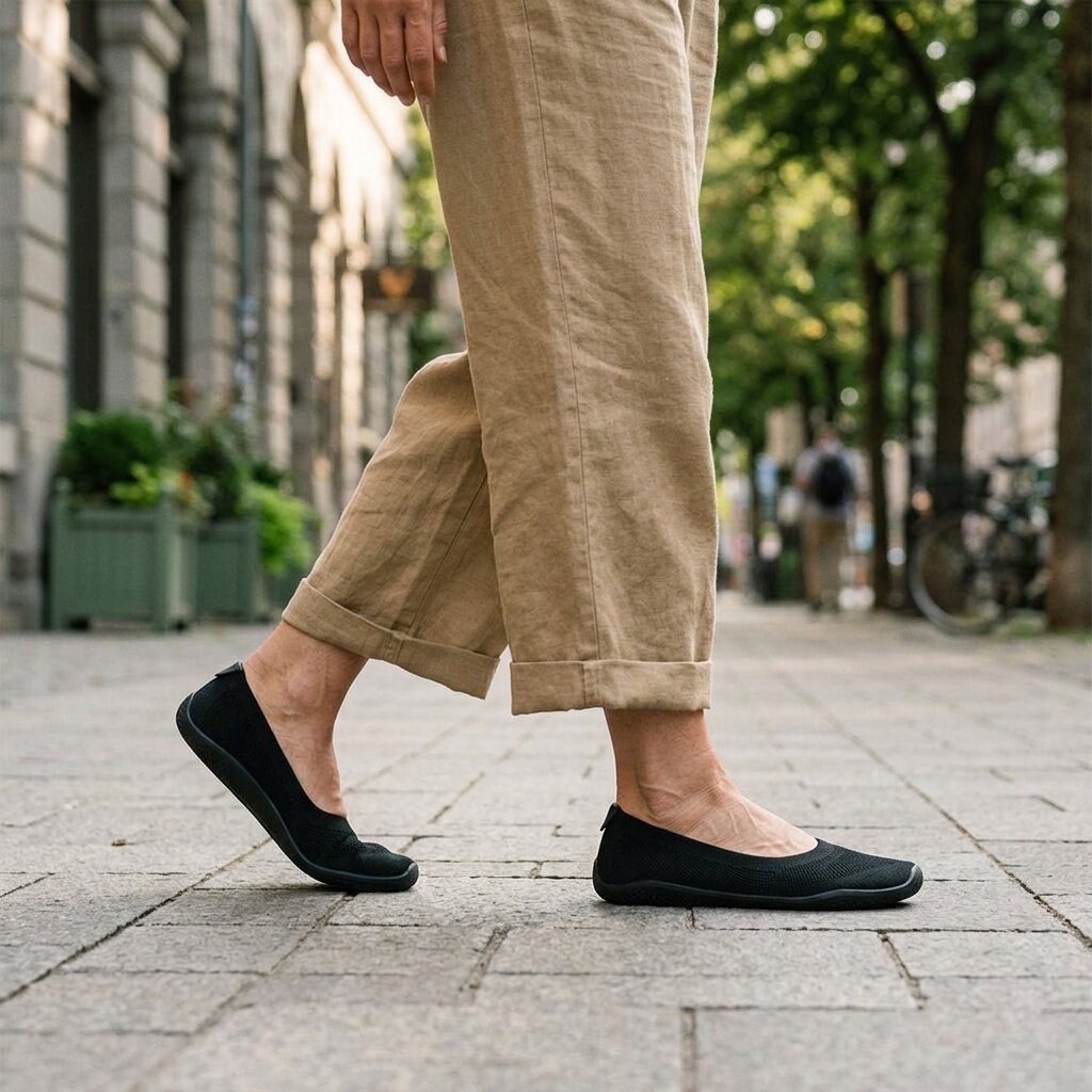 Vivobarefoot Primus Asana Yin Ballerina Knit (Womens) - Obsidian