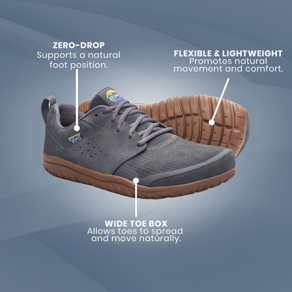 Lems - Primal Zen Suede - Graphite (Unisex)