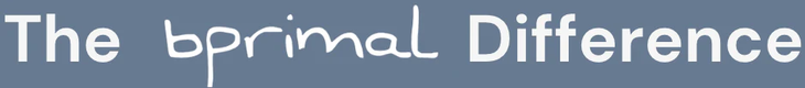 White text on a blue background "The bprimal Difference"
