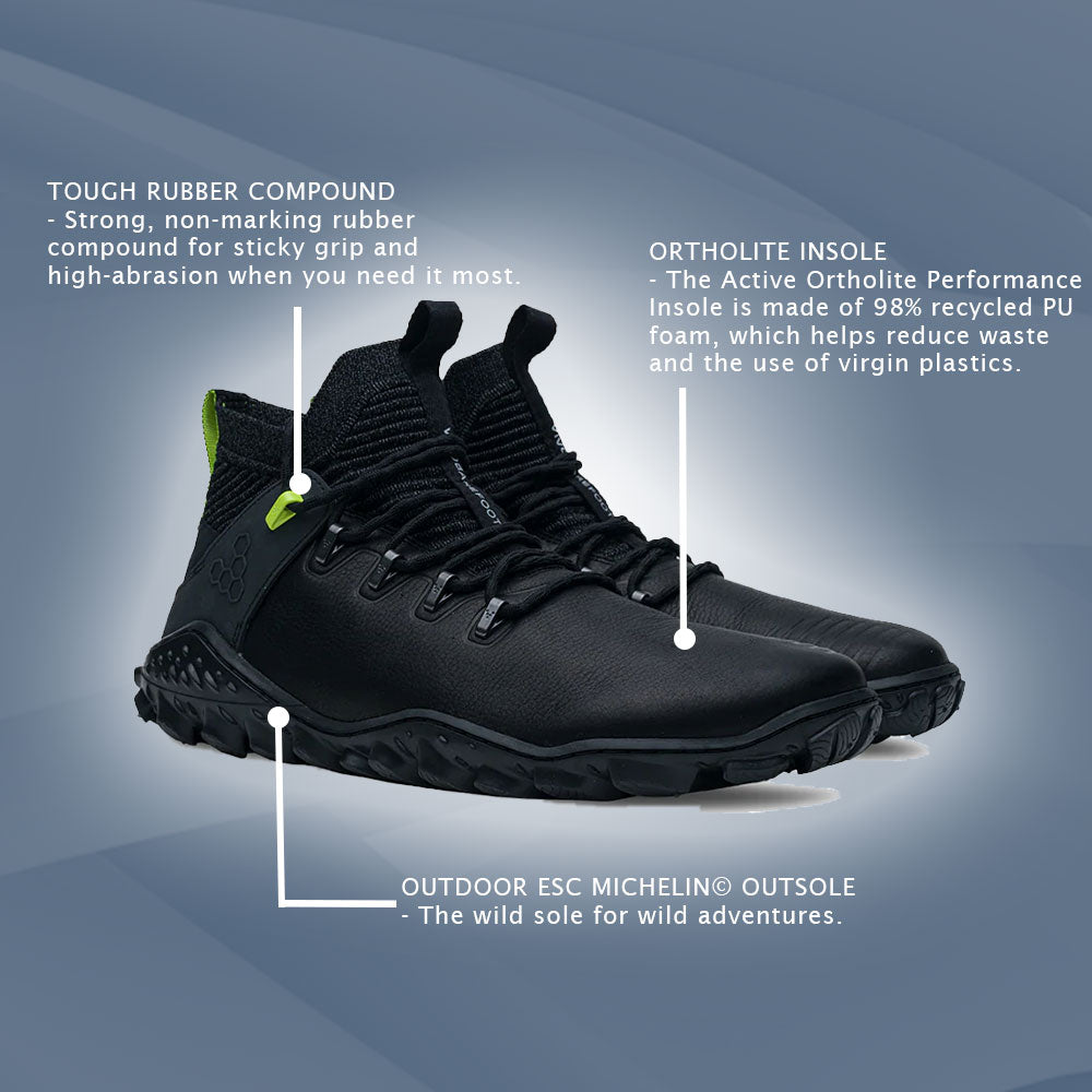 Vivobarefoot Magna Forest ESC (Mens) - Obsidian/Lime