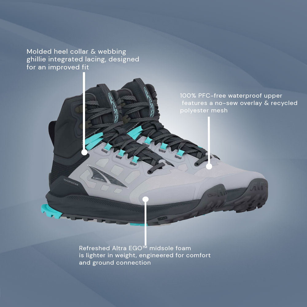 Altra - Lone Peak 9 Waterproof Mid - Black/Grey - Womens