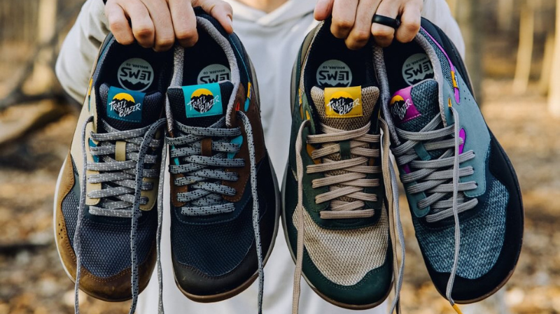 Lems Trail Blazer vegan barefoot sneakers with wide toe boxes and flexible soles designed for natural movement and trail adventures in Australia