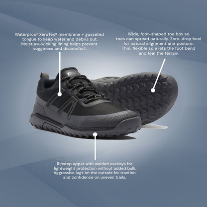 XeroShoes - Scrambler Trail Low WP - Womens - Black/Asphalt
