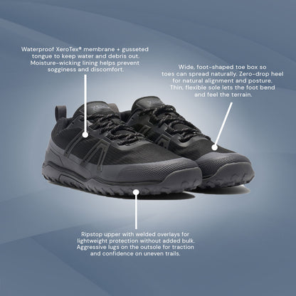 XeroShoes - Scrambler Trail Low WP - Mens - Black/Asphalt
