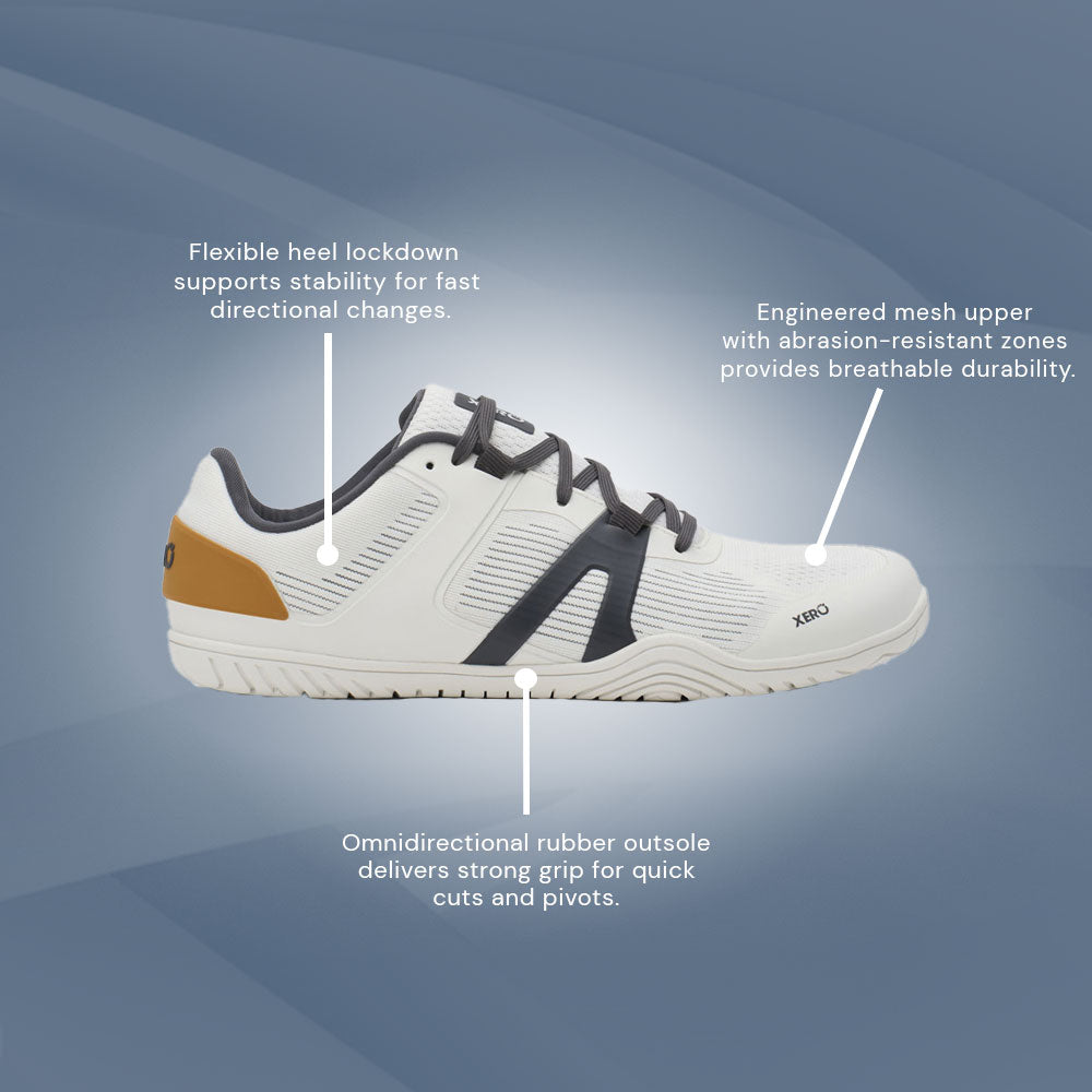 XeroShoes - 360 Rally - Barefoot Court Shoe - Womens - White/Asphalt