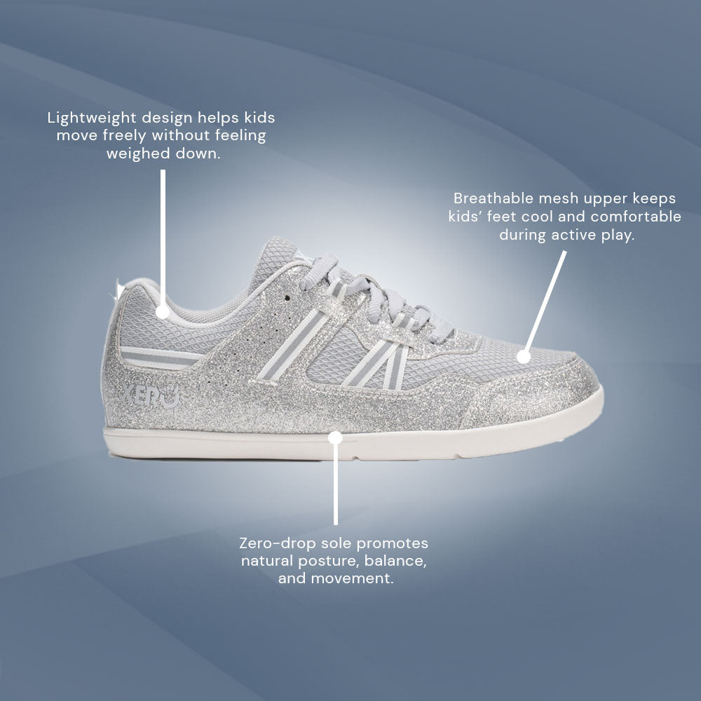 XeroShoes - Prio - Big Kids - Silver Glitter