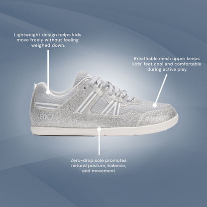 XeroShoes - Prio - Big Kids - Silver Glitter