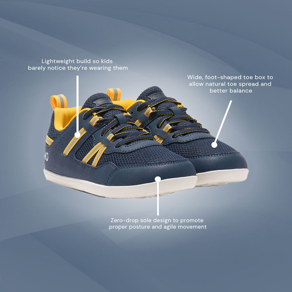 XeroShoes - Prio - Big Kids - Dress Blues / Spectra Yellow