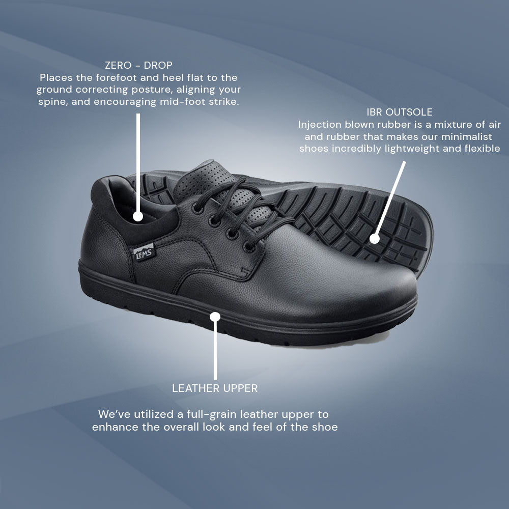 Lems - Nine2Five V2 - Black (Unisex) - Oxford-Style