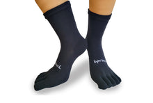 Bprimal YOUTH Everyday Five-Toe Socks - Crew - Regular Weight - Black