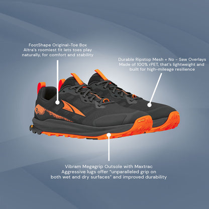 Altra - Lone Peak 9+ - Black/Orange - Mens