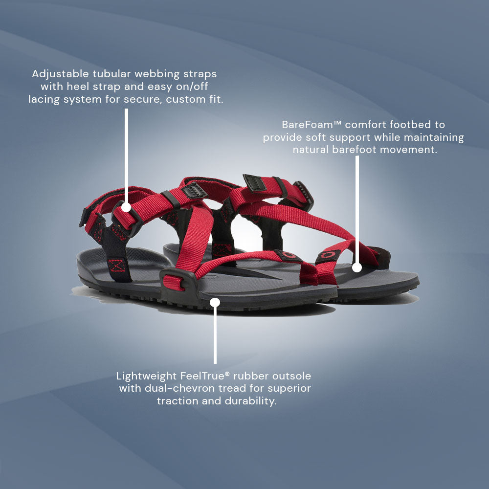 XeroShoes - Z-Trail - Kids - Charcoal / Red Pepper