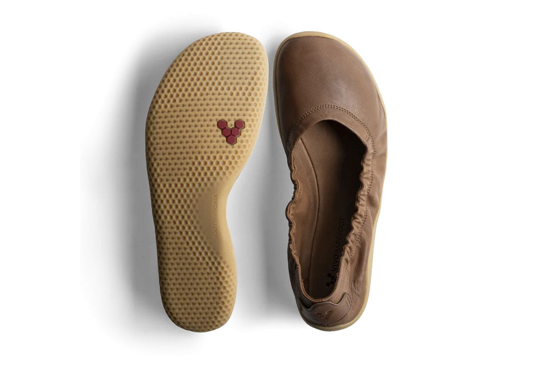 Vivobarefoot Primus Asana Yin Ballerina Leather (Womens) - Tan