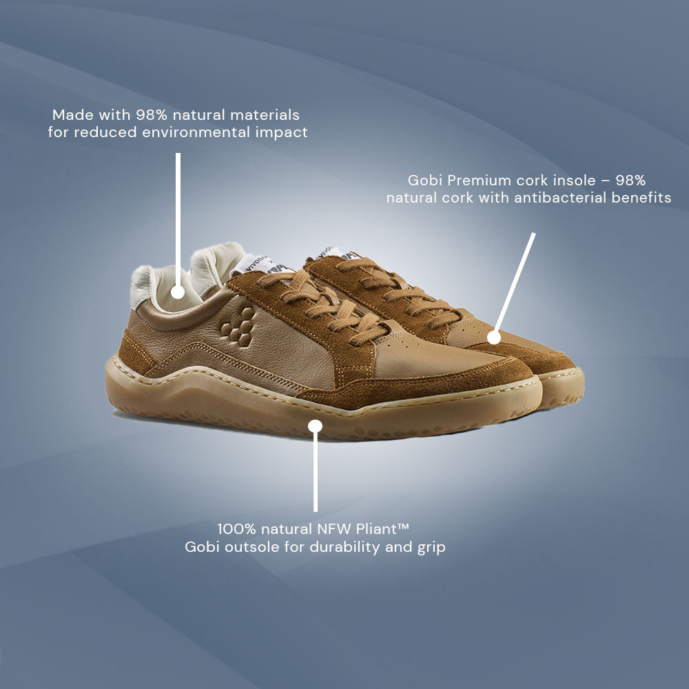 Vivobarefoot Gobi II Sneaker Premium Leather (Mens) - Tan