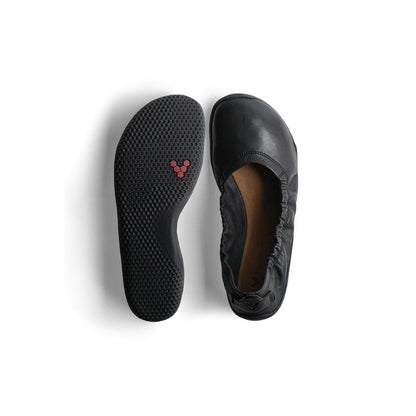 Vivobarefoot Primus Asana Yin Ballerina Leather (Womens) - Obsidian