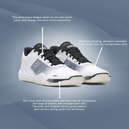 XeroShoes - X1 Low - Basketball Shoe - Womens - White