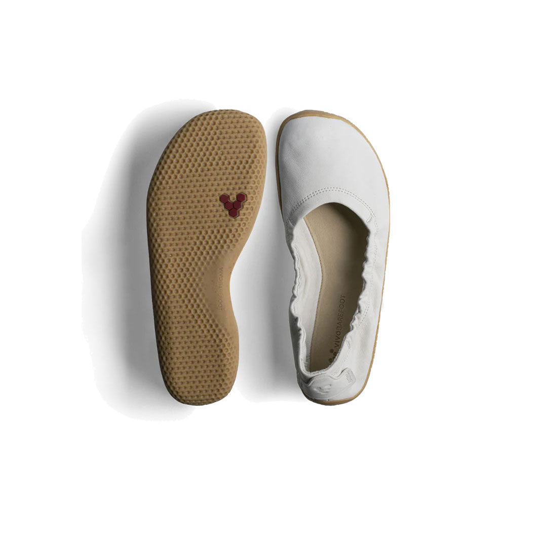 Vivobarefoot Primus Asana Yin Ballerina Leather (Womens) - Limestone