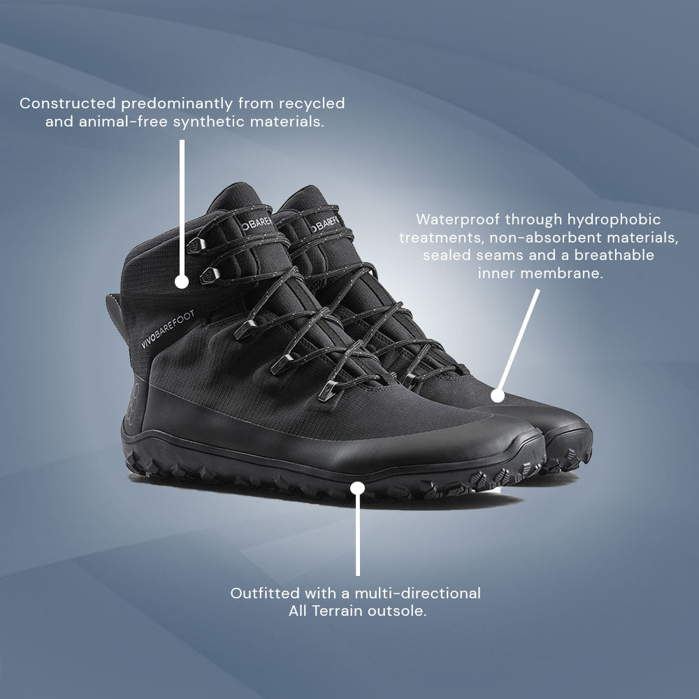 Vivobarefoot Tracker Textile AT II Waterproof - Obsidian (Mens)