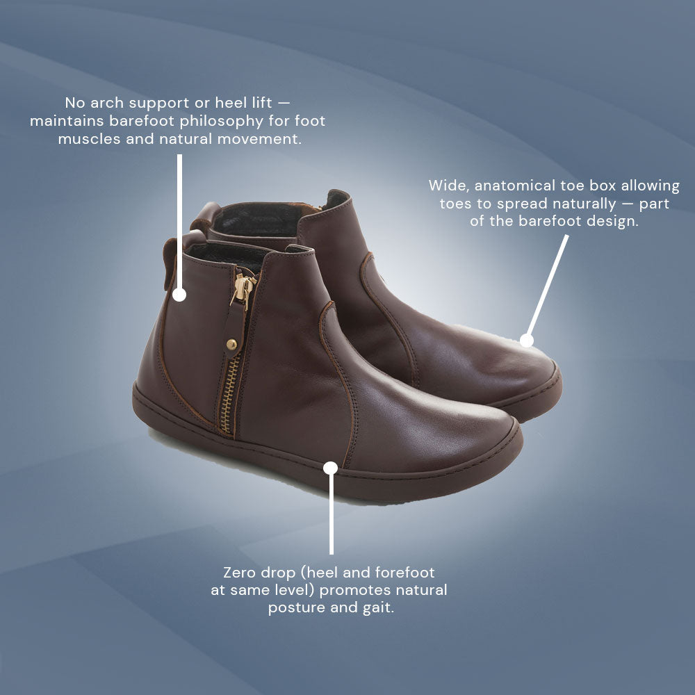 Shapen - IVY 2.0 Barefoot Ankle Boots - Brown (Womens)