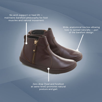 Shapen - IVY 2.0 Barefoot Ankle Boots - Brown (Womens)