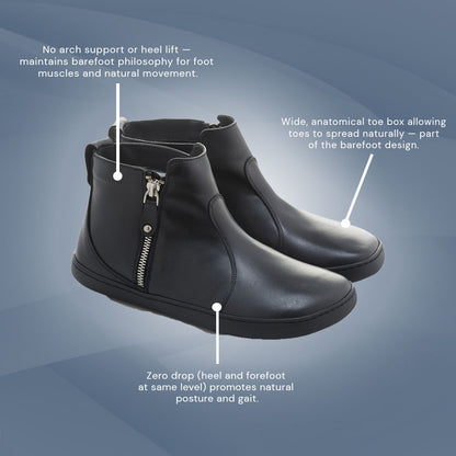 Shapen - IVY 2.0 Barefoot Ankle Boots - Black (Womens)